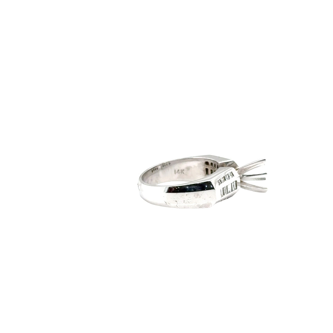 14k White Gold Diamond Semi Mount Ring