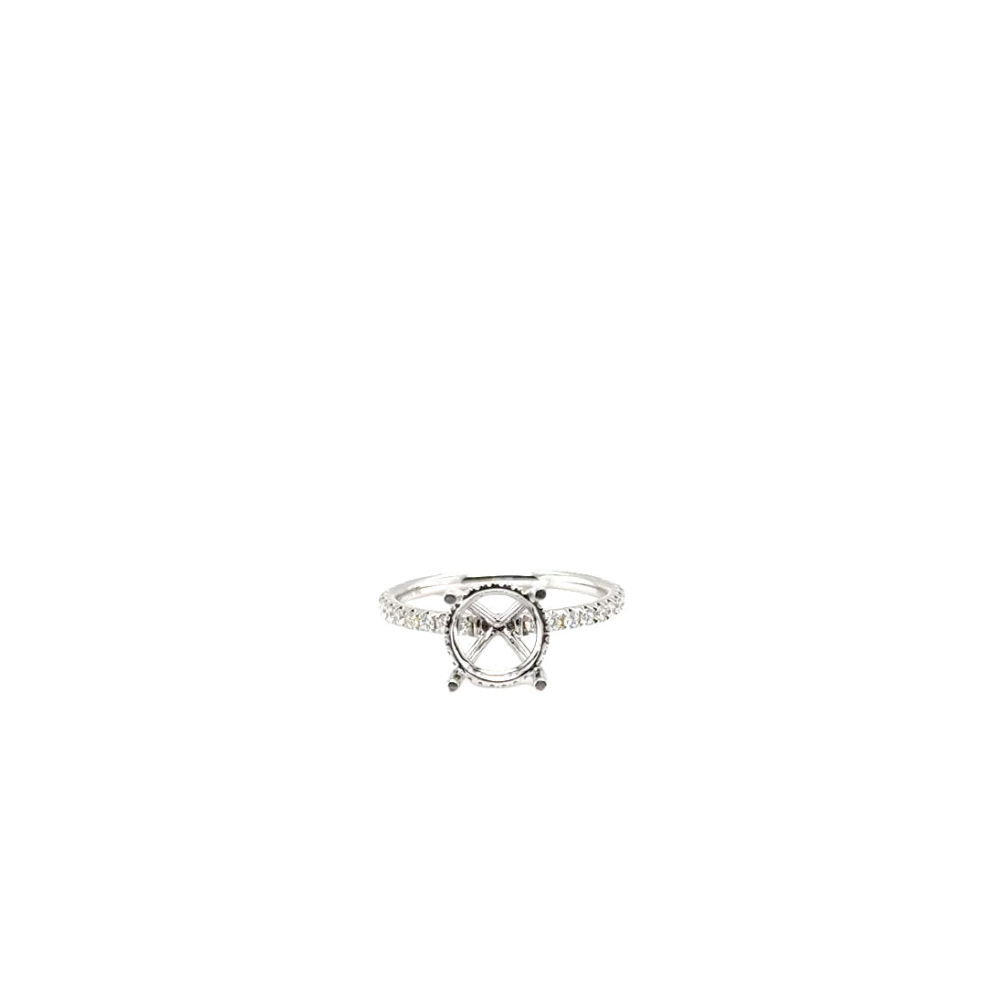 18k White Gold Diamond Semi Mount Ring
