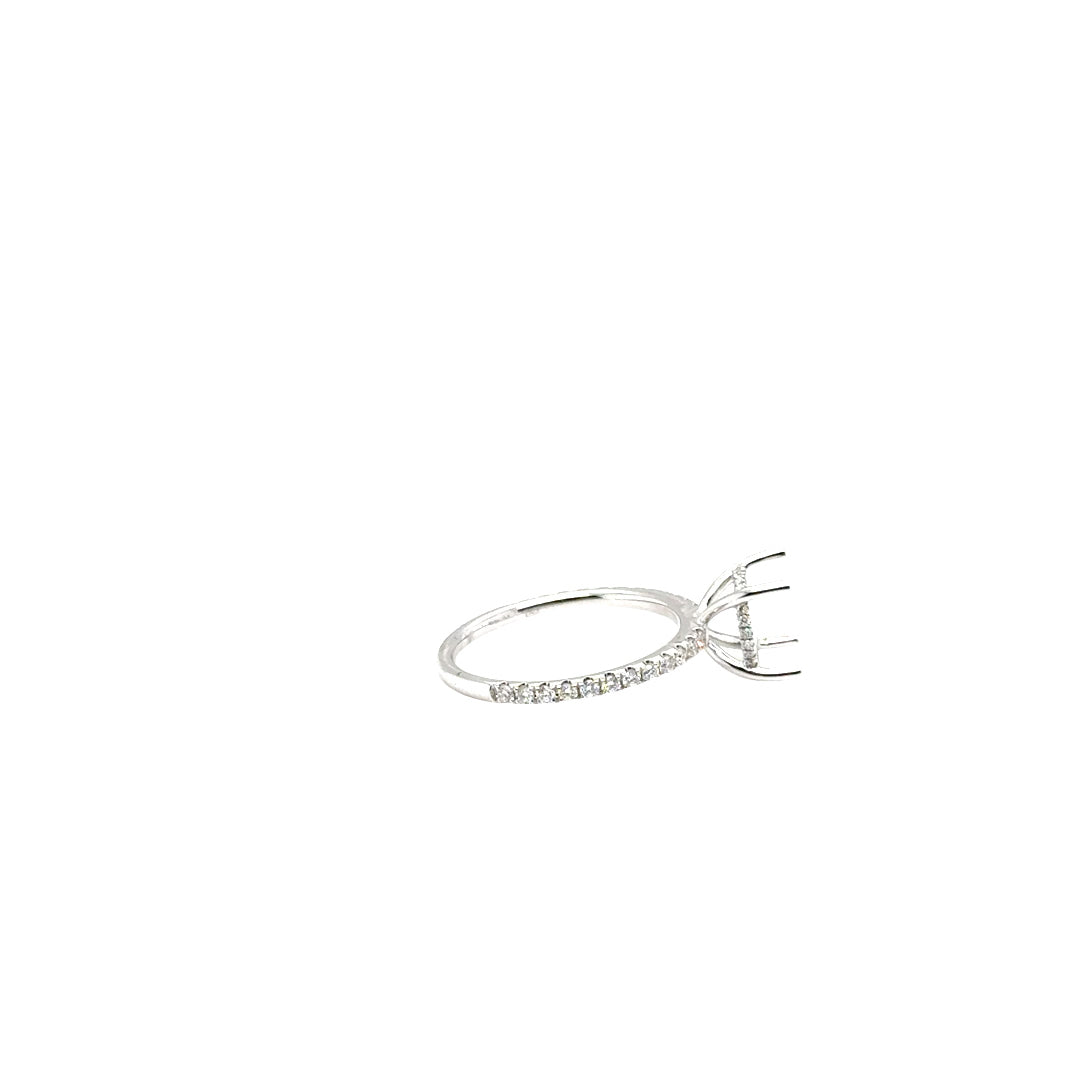 18k White Gold Diamond Semi Mount Ring