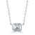 Emerald Bezel Set  Pendant Made In 14K White Gold