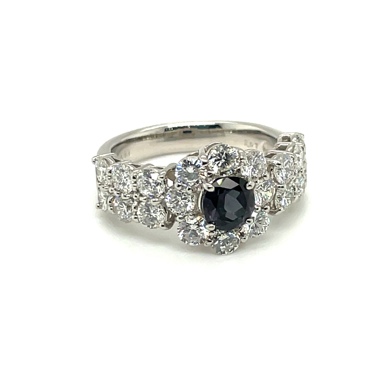 Platinum Ring with Natural Alexandrite and Diamonds