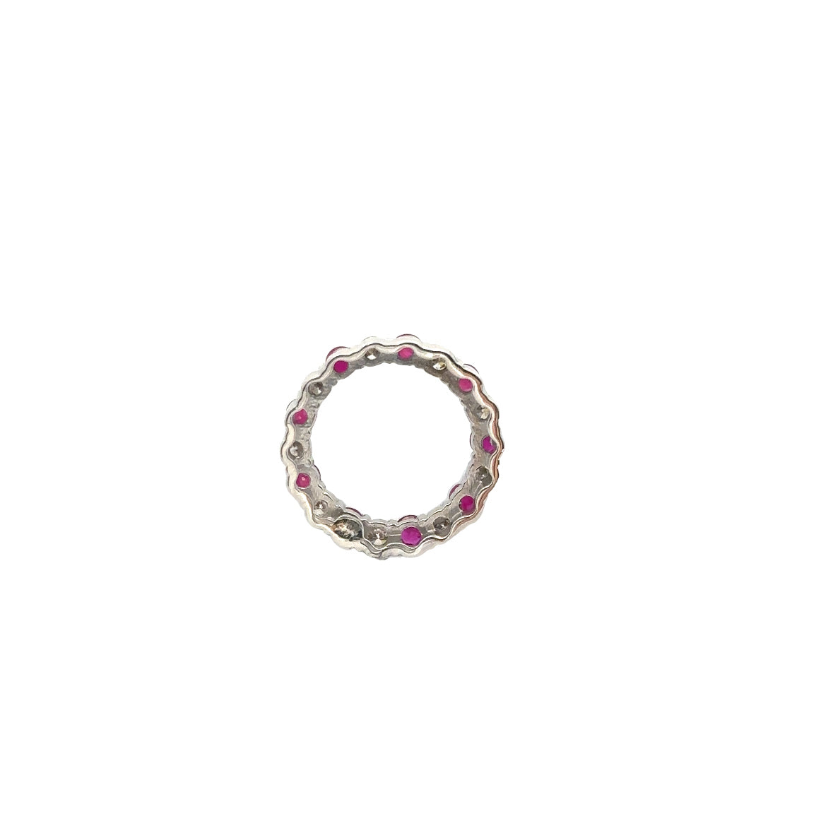 14k White Gold Ruby and Diamond Pendant