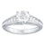 Baguette Semi Mount Engagement Ring made in 14k White gold- ROUND Cubic Zirconia CENTER