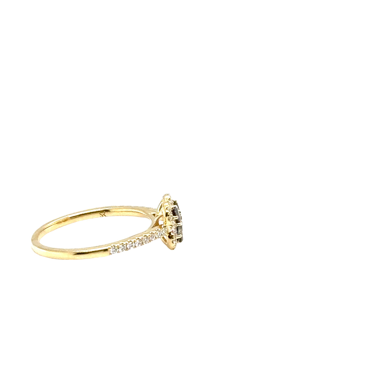 18k Yellow Gold Ring with Natural Alexandrite and Diamonds