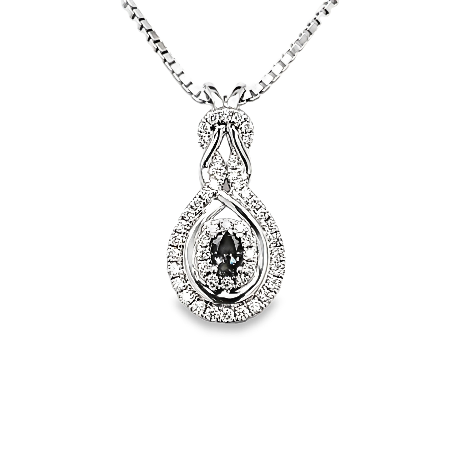Elegant 18k White Gold Alexandrite and Diamond Pendant