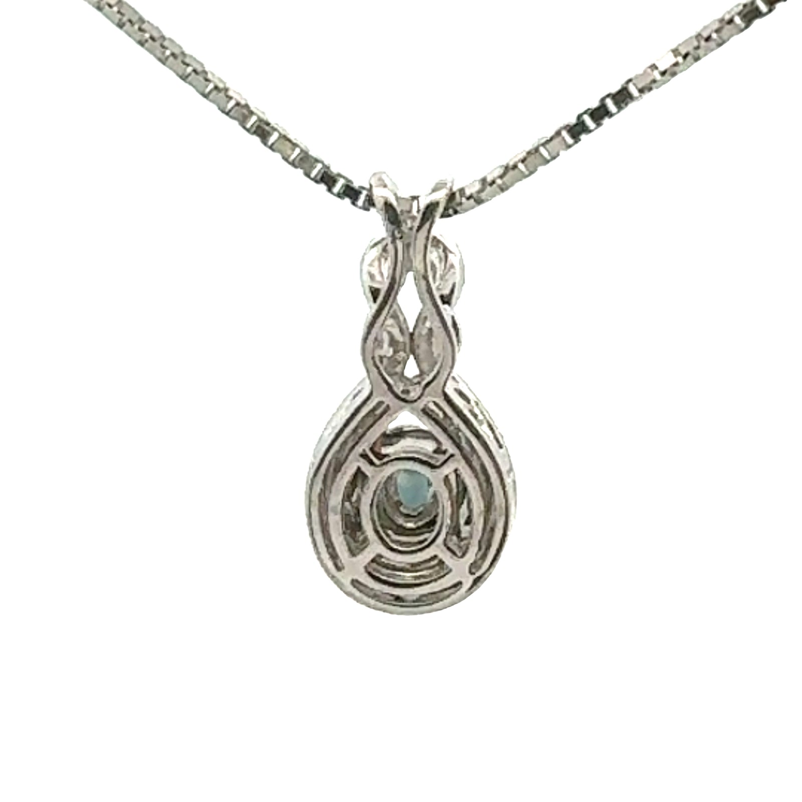 Elegant 18k White Gold Alexandrite and Diamond Pendant