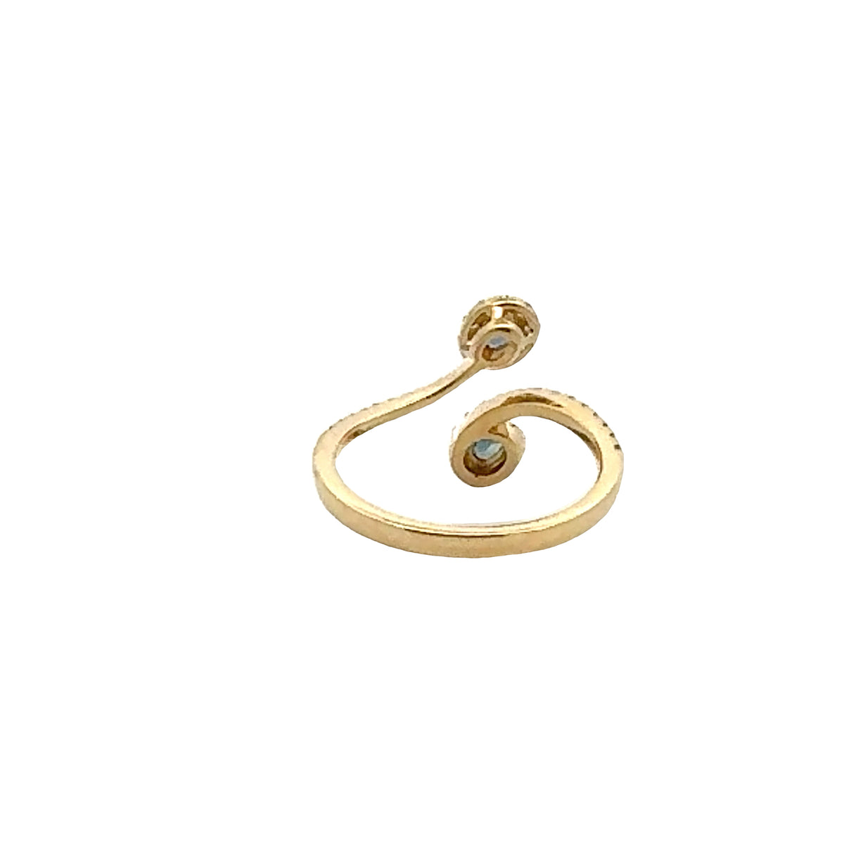 18k Yellow Gold Ring with Alexandrites and Diamonds