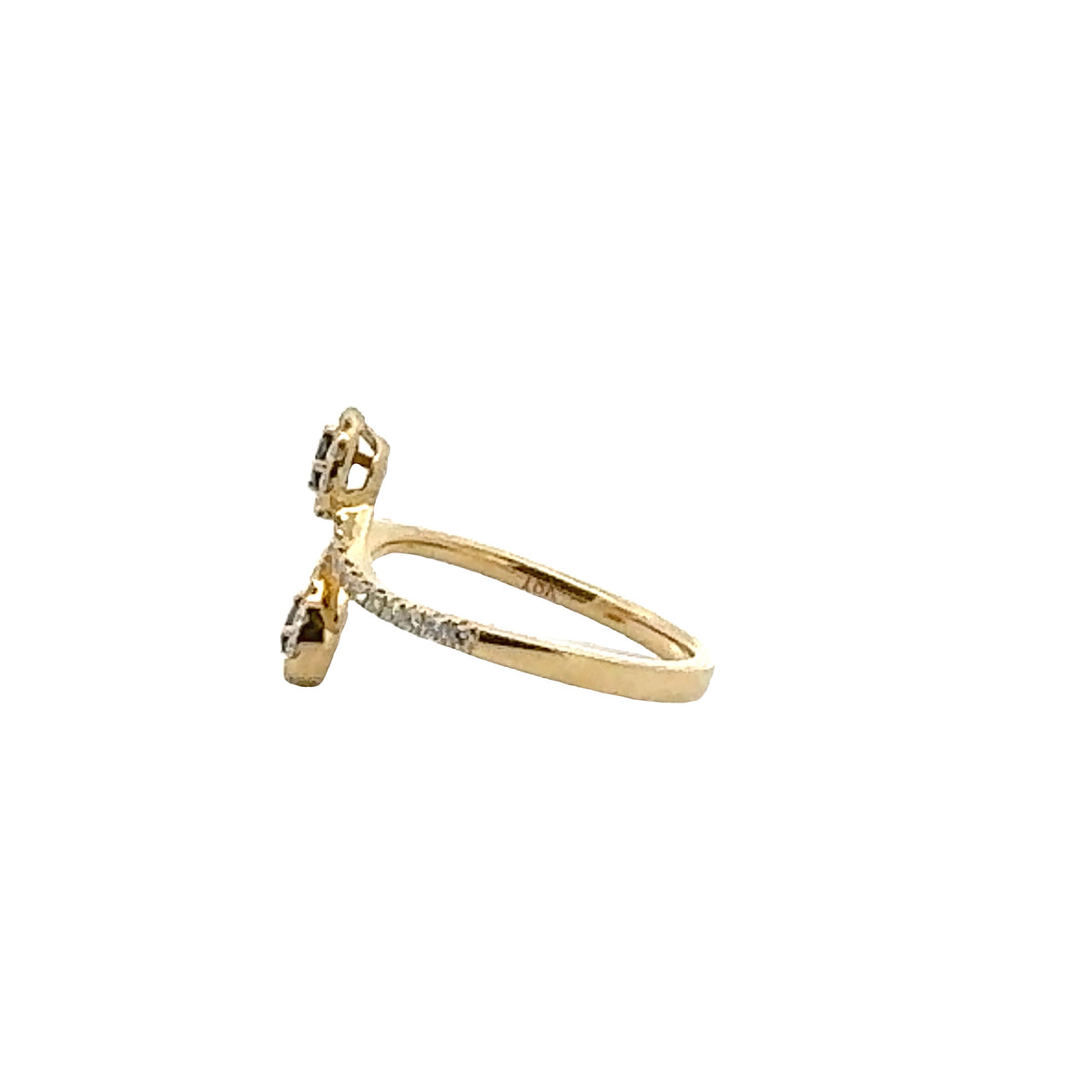 18k Yellow Gold Ring with Alexandrites and Diamonds
