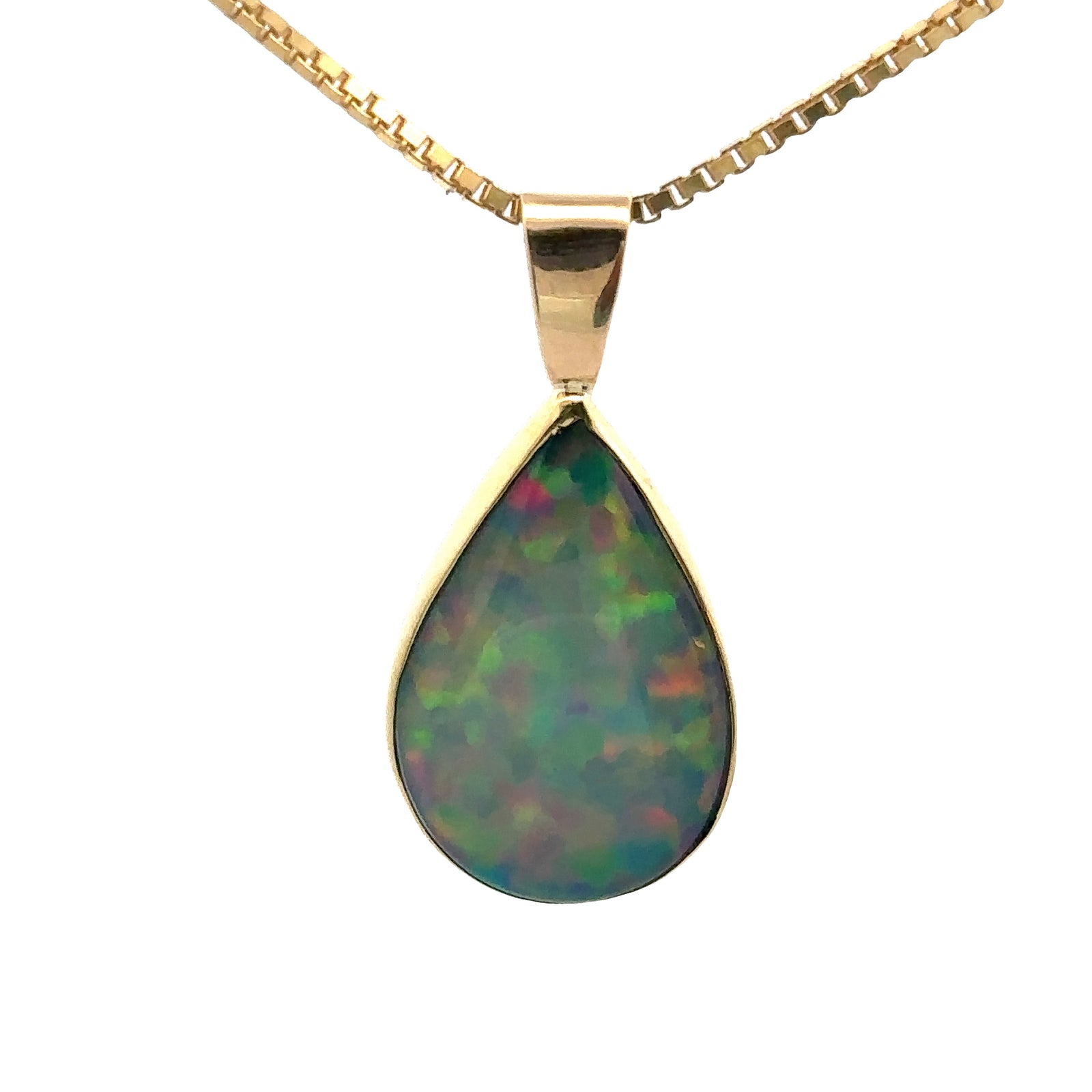 22k/14k Yellow Gold Opal Pendant
