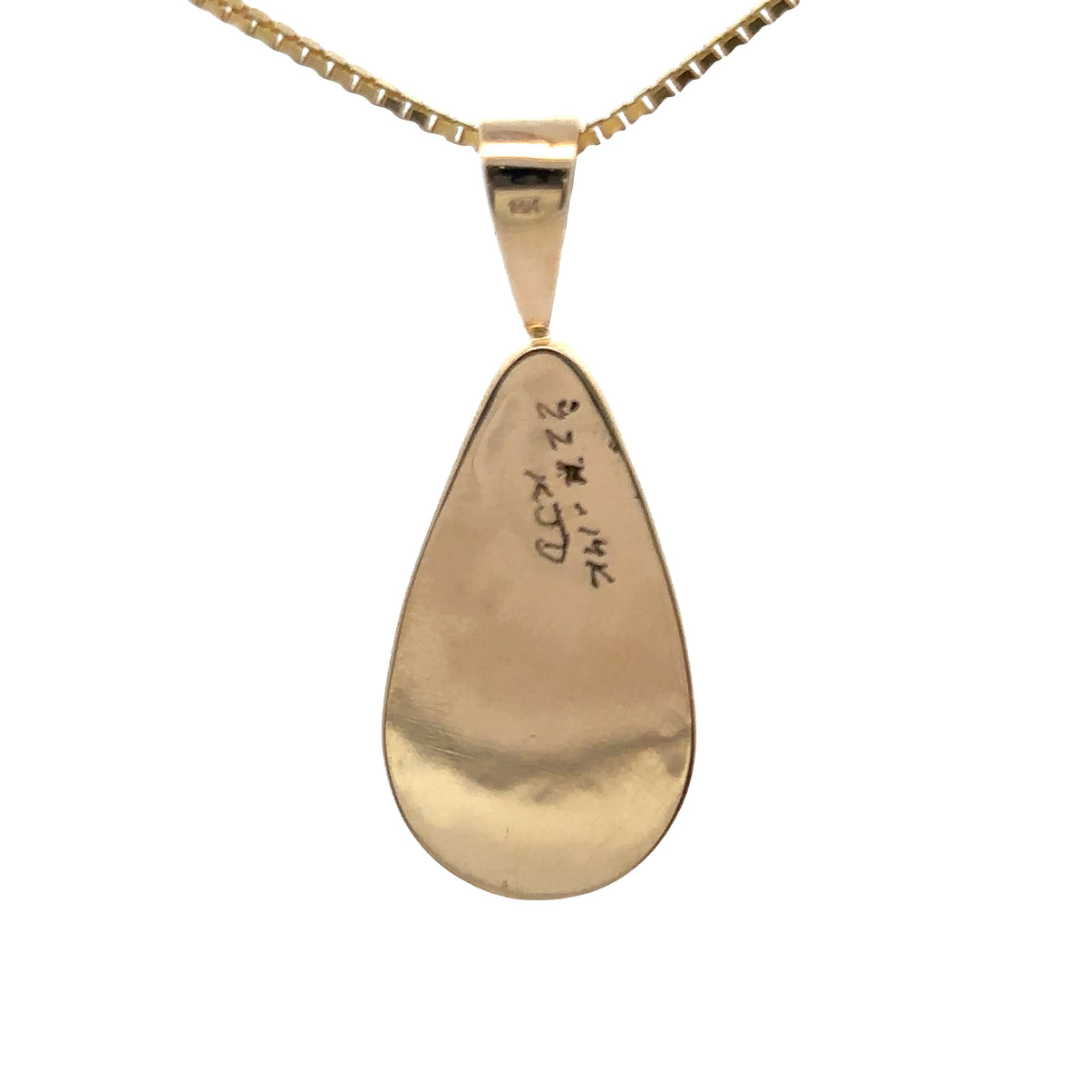 22k/14k Yellow Gold Opal and Diamond Pendant