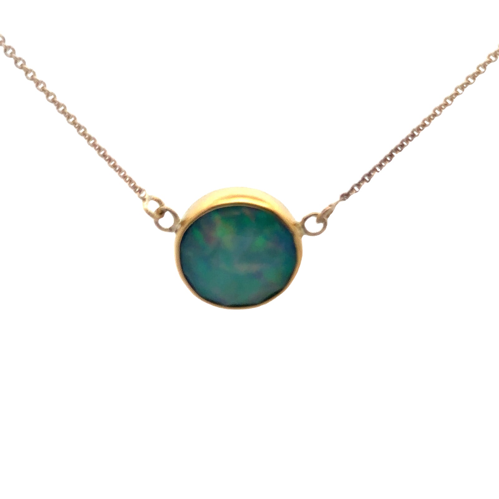 22k/14k Yellow Gold Opal Necklace