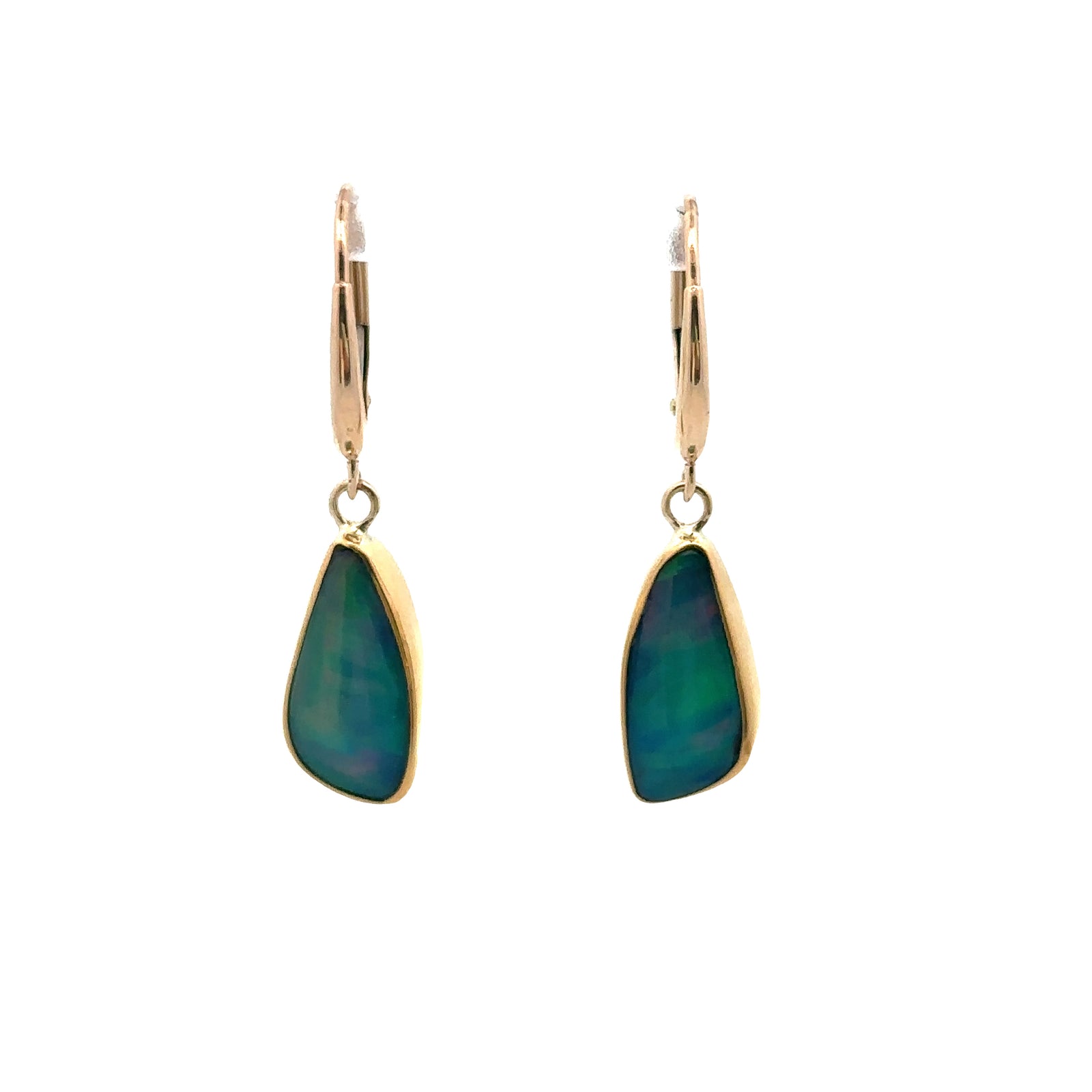 22k/14k Yellow Gold Opal Earrings