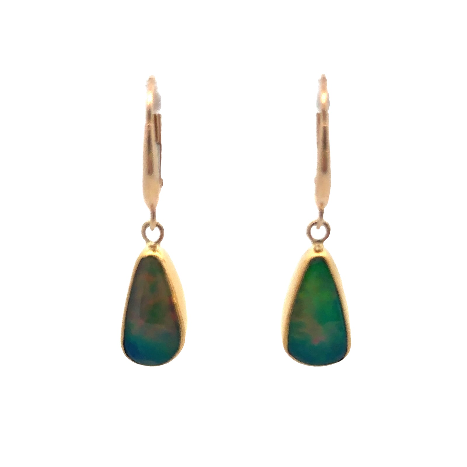 22k/14k Yellow Gold Opal Earrings