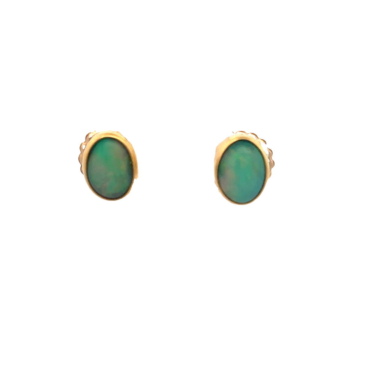 22k/14k Yellow Gold Opal Earrings