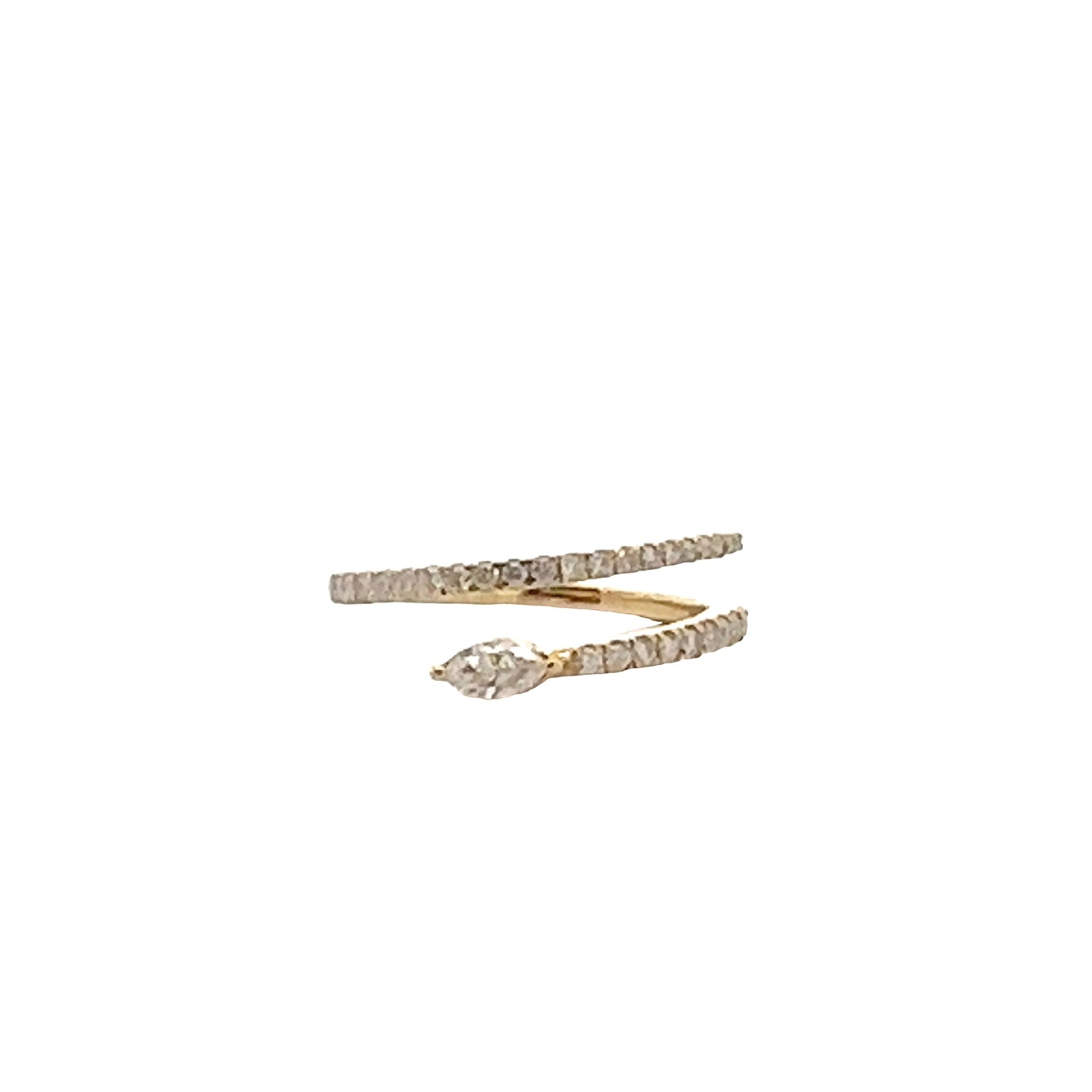 18k Yellow Gold Bypass Diamond Ring