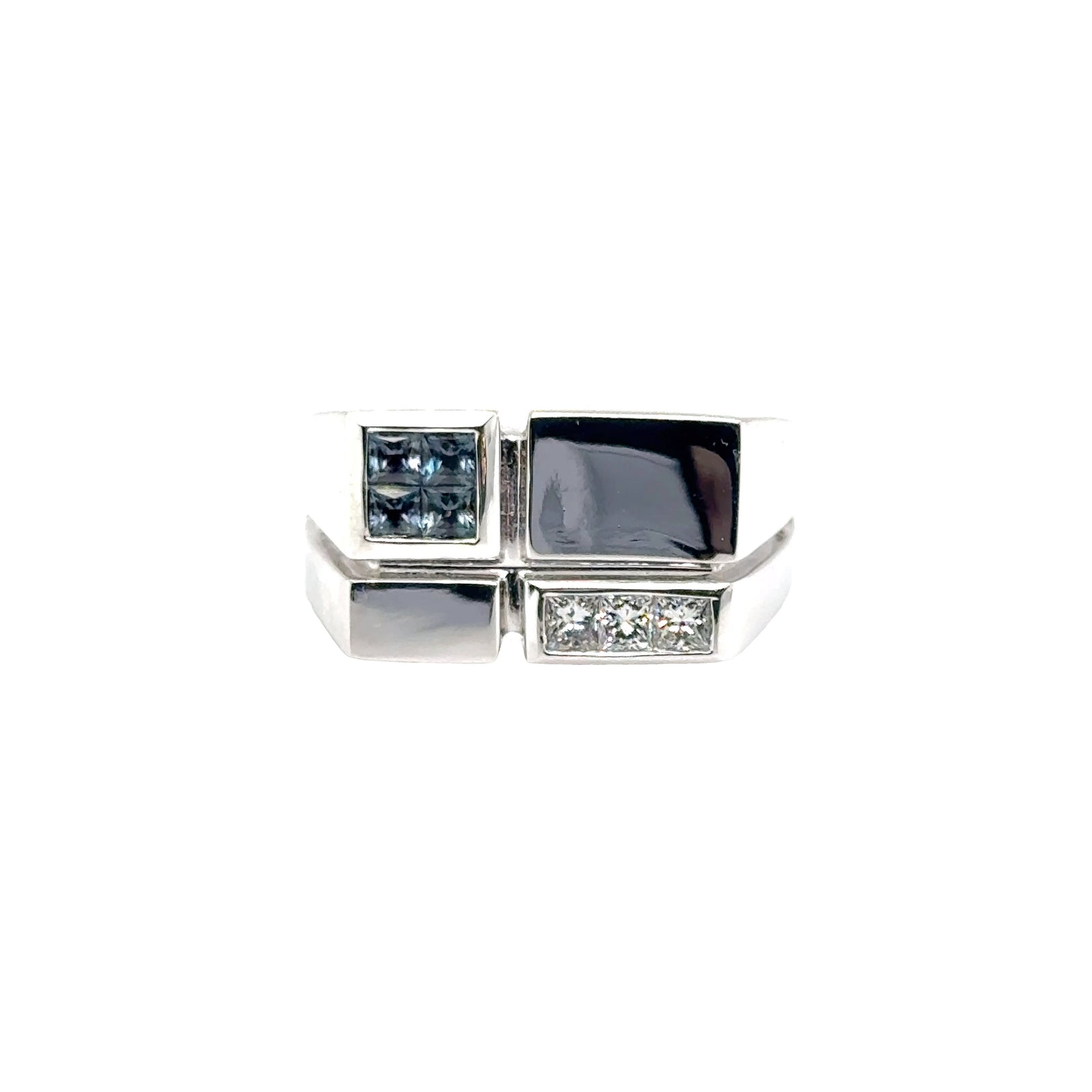 Platinum Ring with Natural Alexandrites and Diamonds