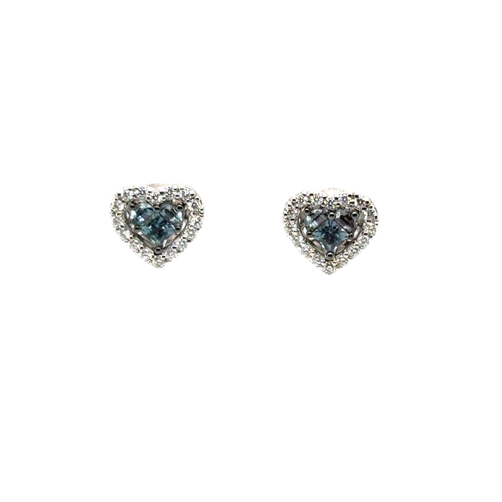 Platinum Natural Alexandrite and Diamond Earrings