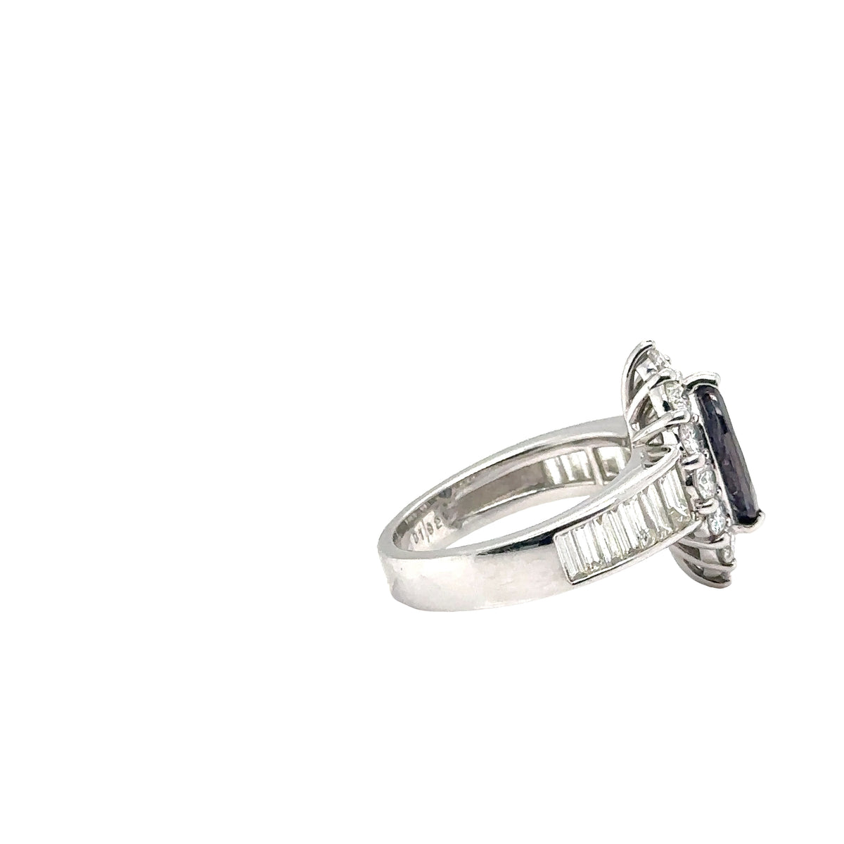 Platinum Ring with Natural Alexandrite and Diamonds