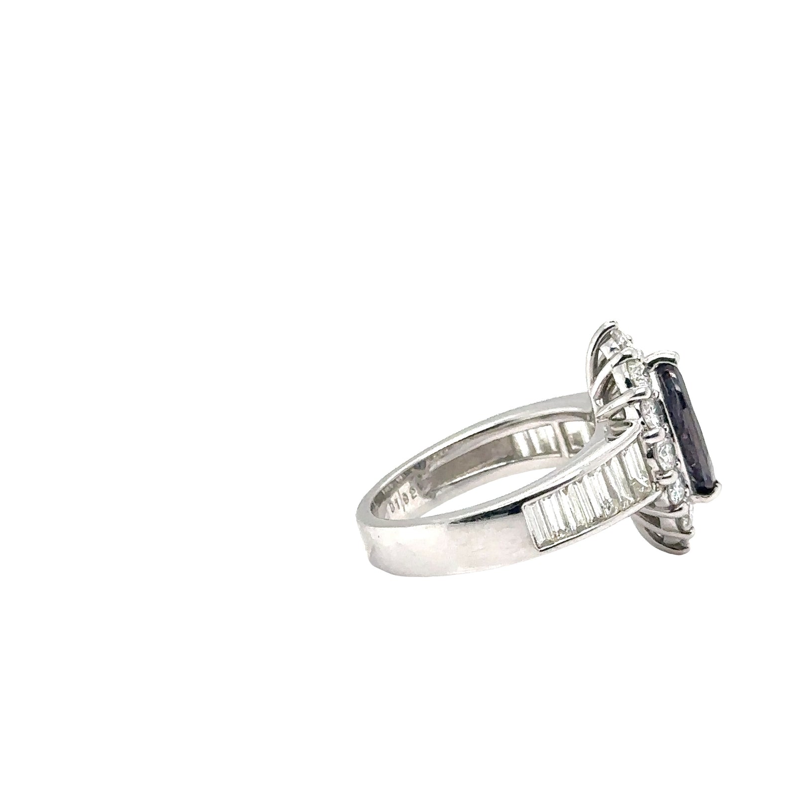 Platinum Ring with Natural Alexandrite and Diamonds