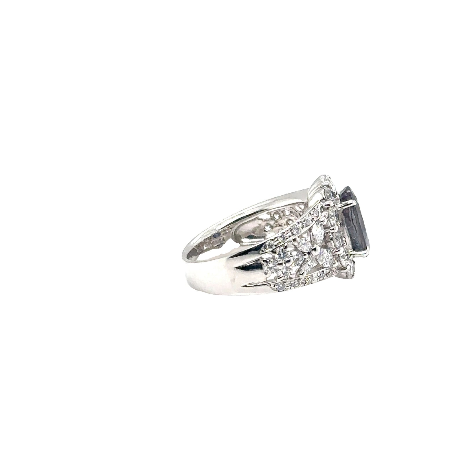Platinum Ring with Natural Alexandrite and Diamonds