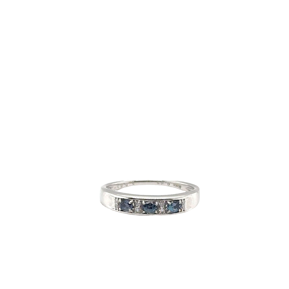 Platinum Ring with Alexandrites and Diamonds