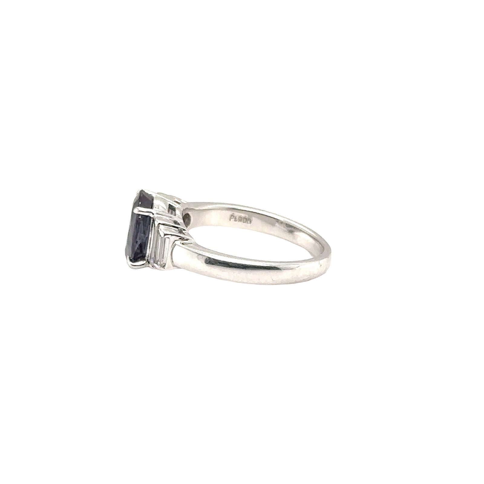 Platinum Ring with Natural Alexandrite and Diamonds