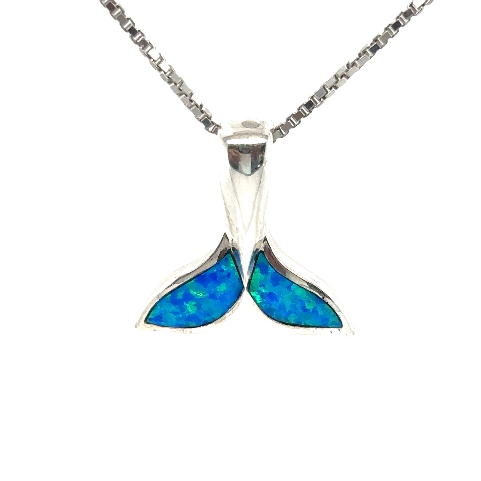 Sterling Silver Whale Tail Gilson Opal Pendant