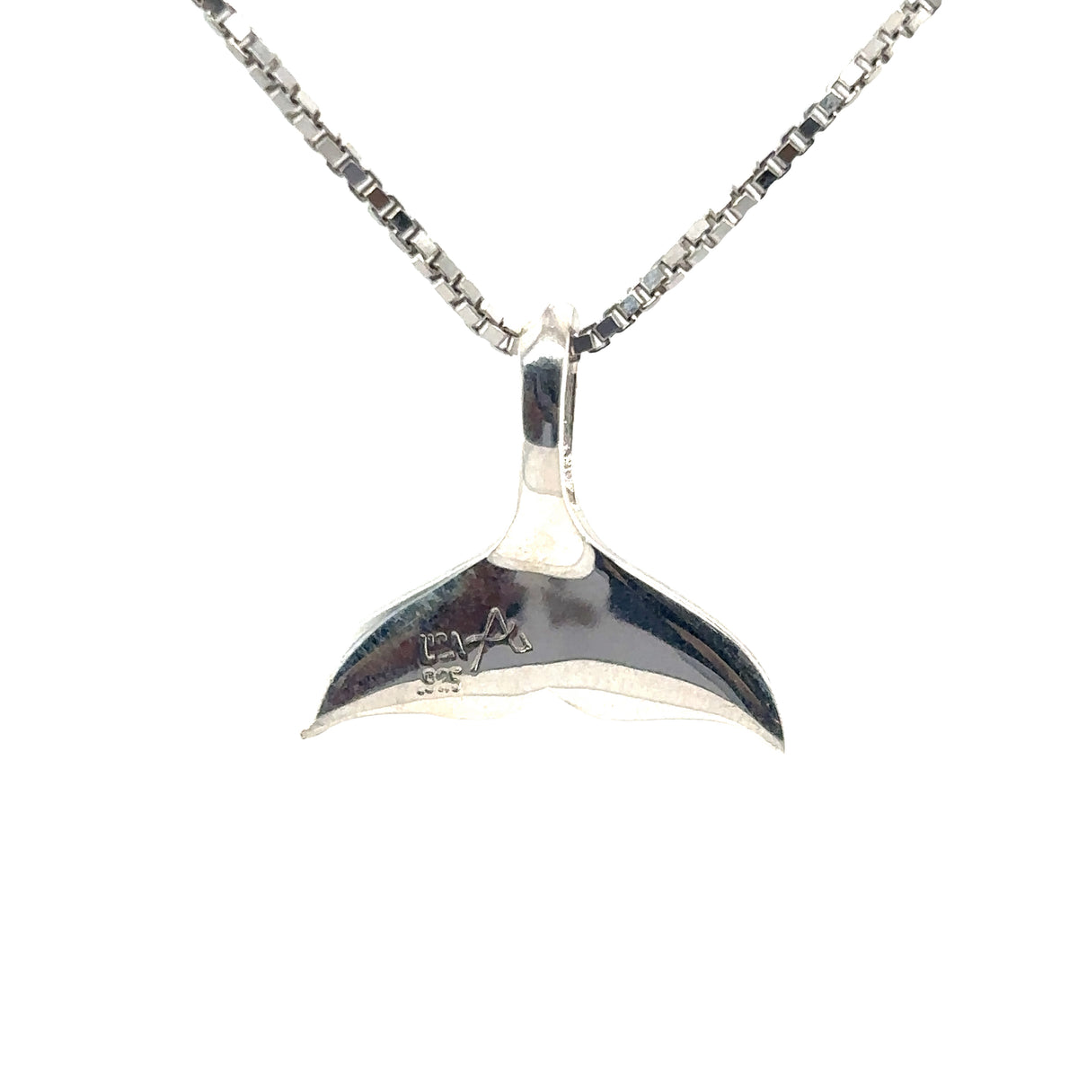 Sterling Silver Whale Tail Ivory Pendant