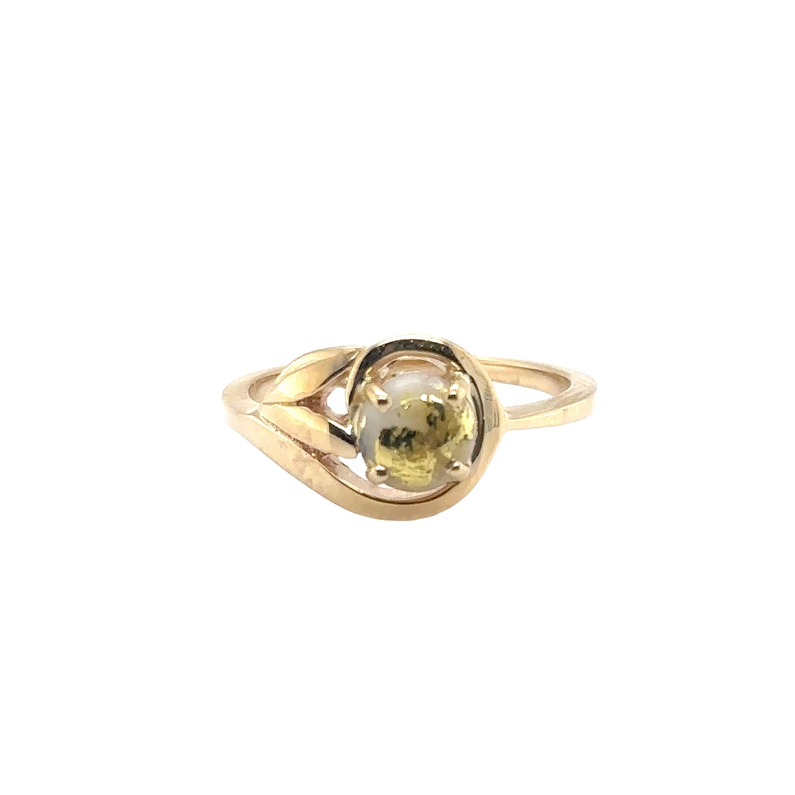 14k Yellow Gold Ring with Natural Gold Quartz