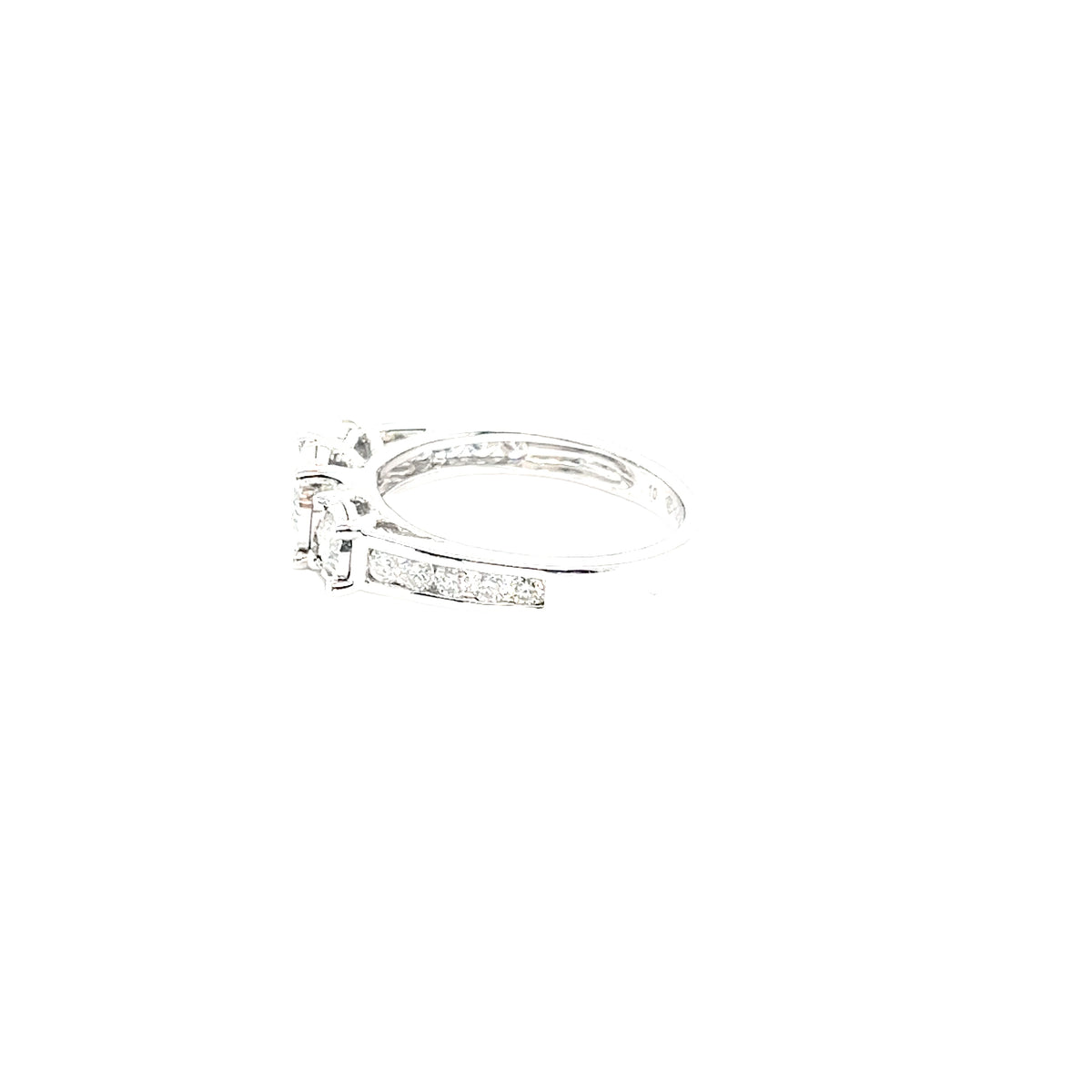 Elegant Three-Stone 14k White Gold Diamond Ring