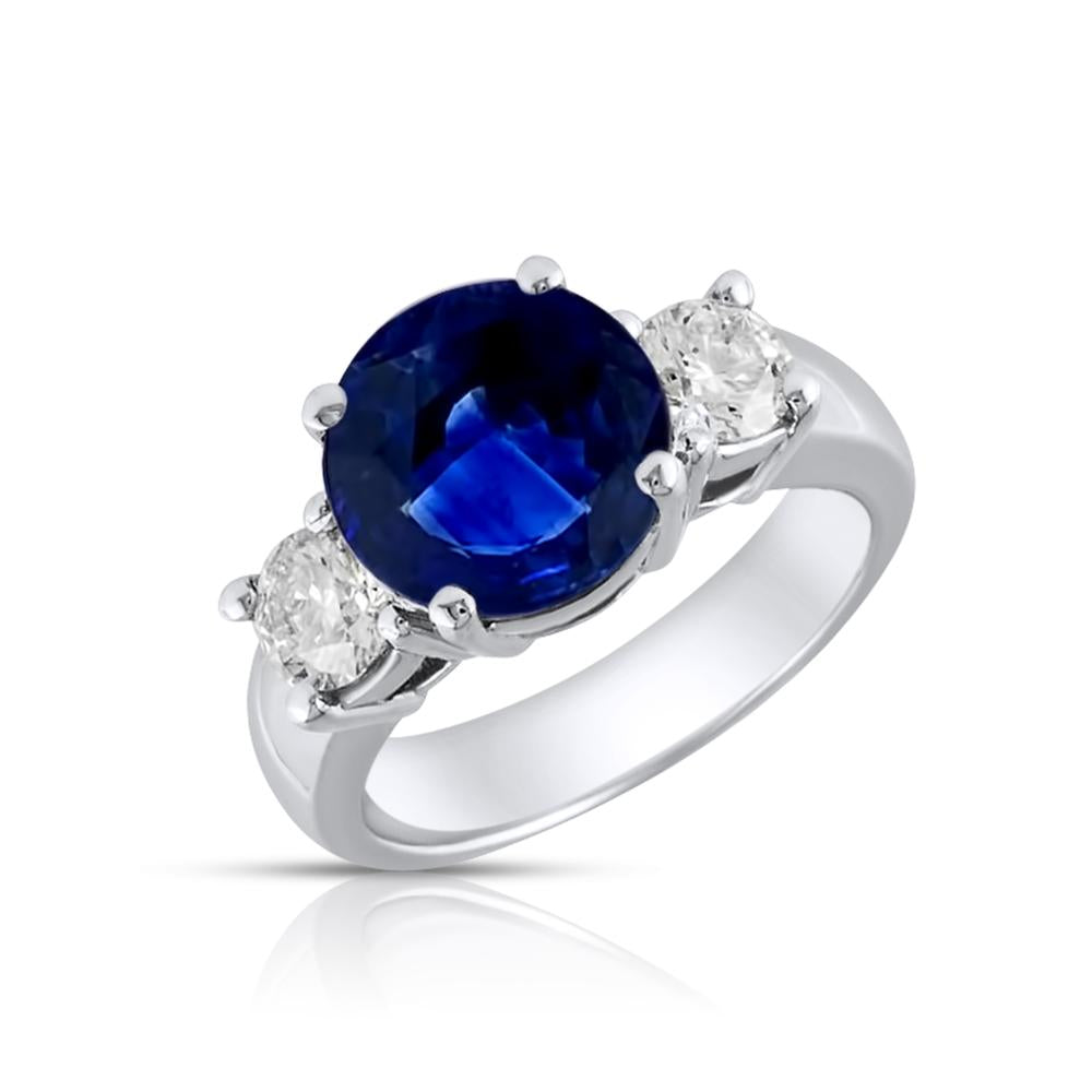 GIA Certified Sapphire Three Stone Ring