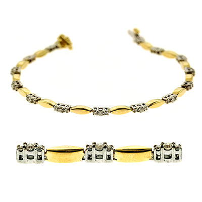 Yellow &amp; White Gold Diamond Bracelet