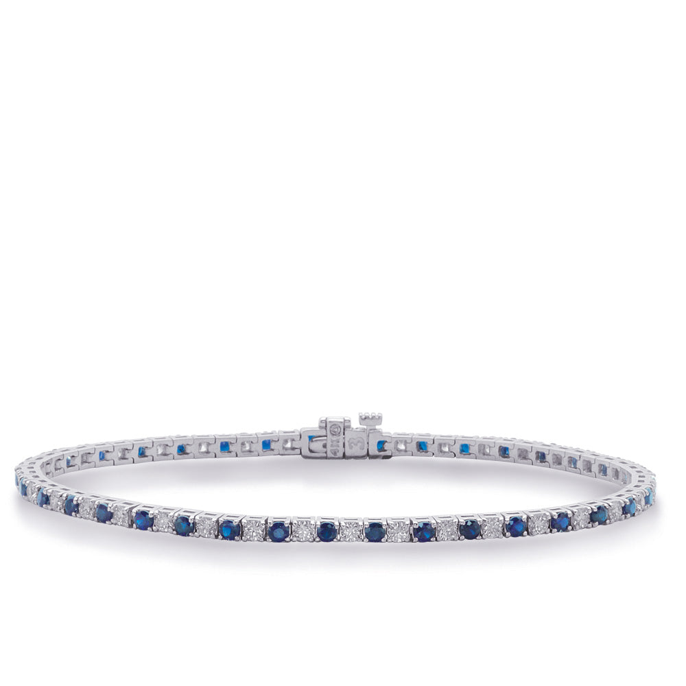 White Gold Sapphire &amp; Diamond Bracelet