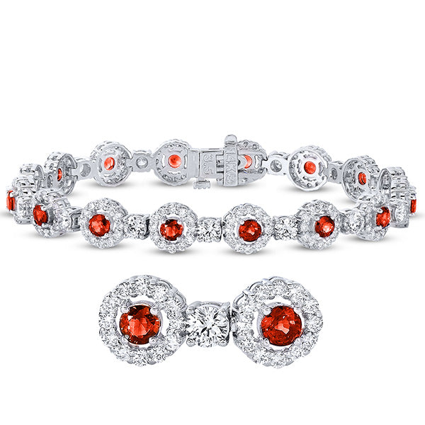 White Gold Ruby &amp; Diamond Bracelet