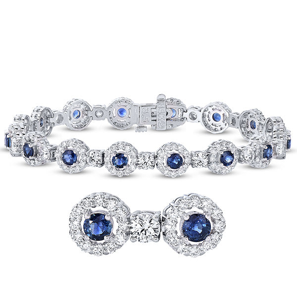 White Gold Sapphire & Diamond Bracelet