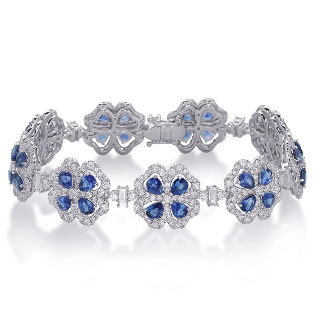White Gold Saphhire & Diamond Bracelet