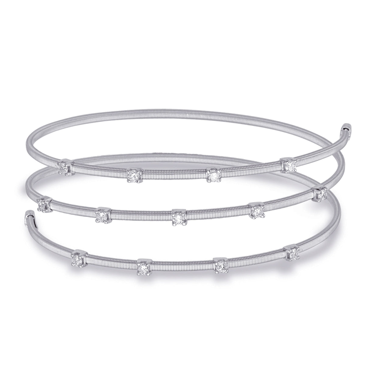 White Gold Bangle Italian Made