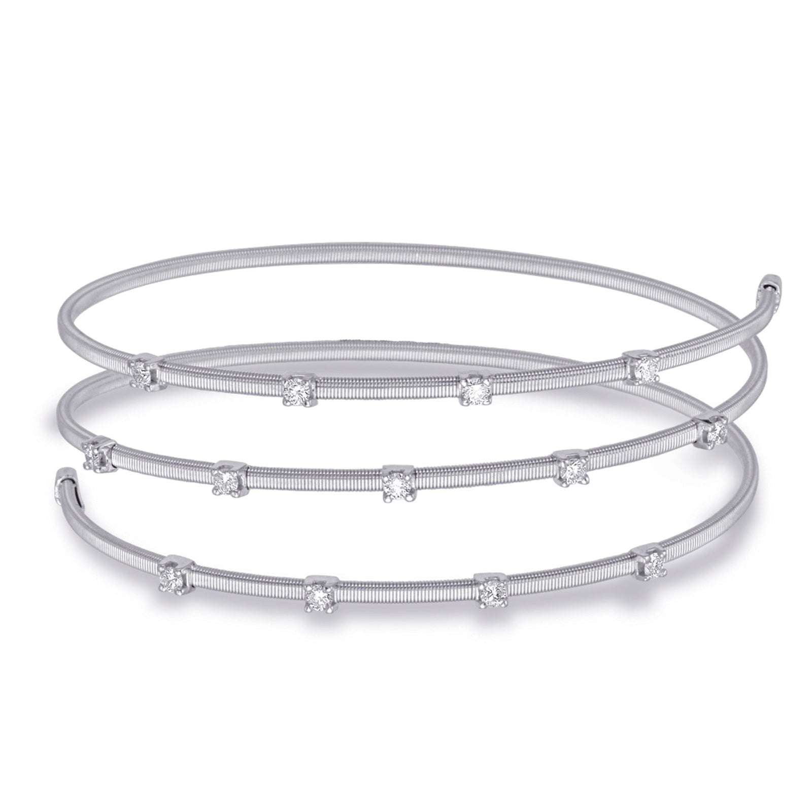 White Gold Bangle Italian Made