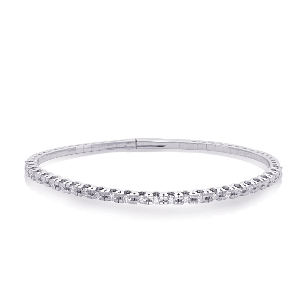 White Gold Flexable Bangle Bracelet