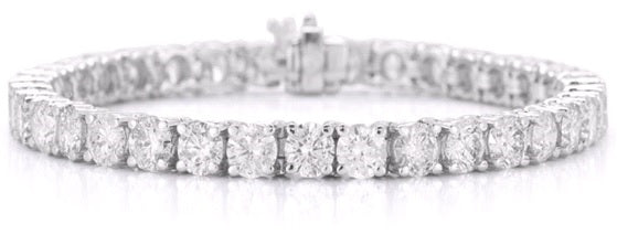 Tennis Bracelet Made In 14K White Gold (G-H Color, SI Clarity)