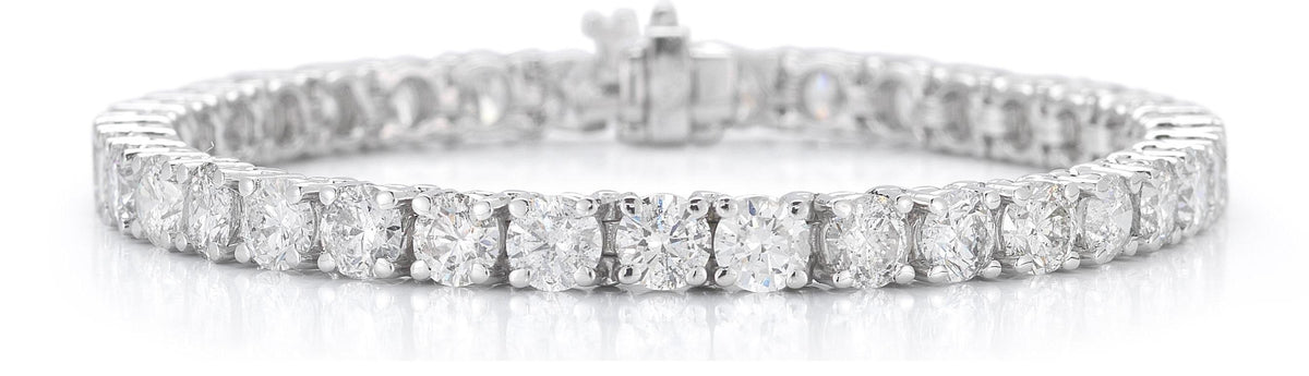 Tennis Bracelet Made In 14K White Gold (G-H Color, I1-I2 Clarity)