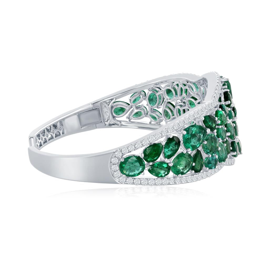 Mixed Emerald Cuff Bangle