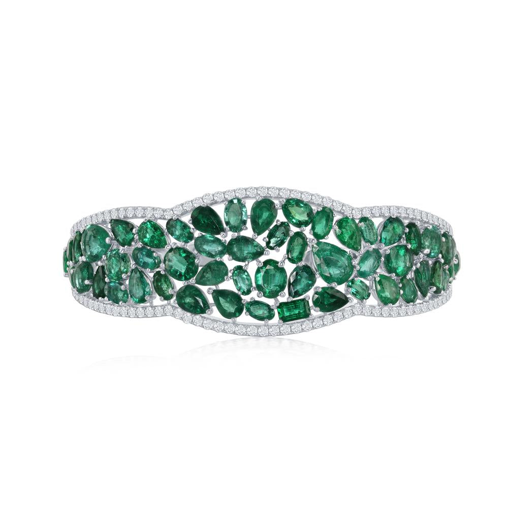 Mixed Emerald Cuff Bangle