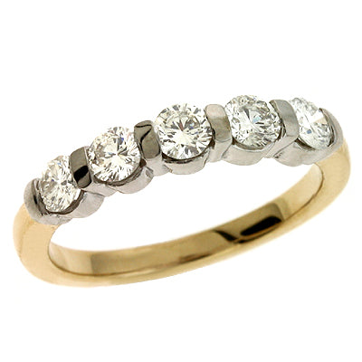 Yellow &amp; White Gold Diamond Band