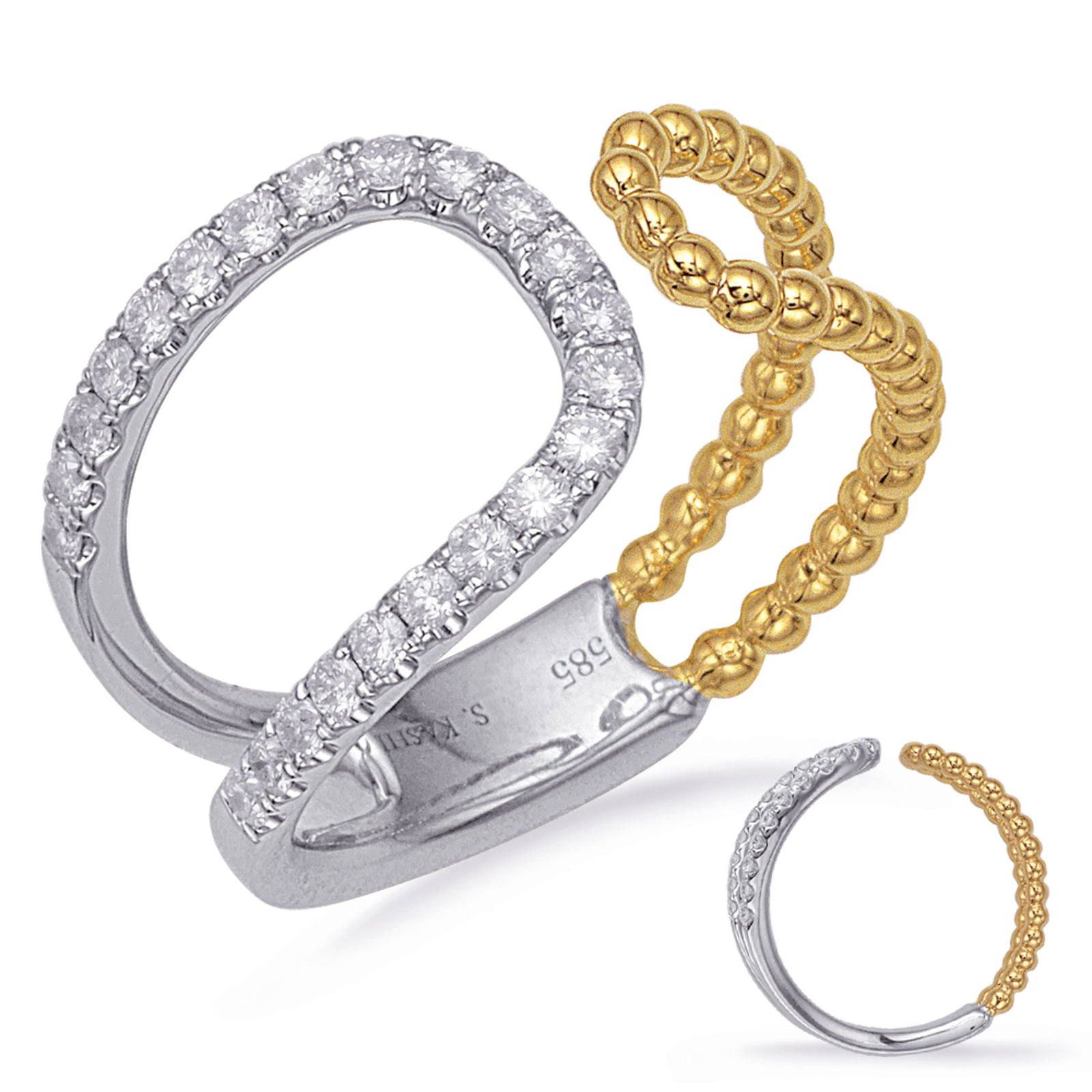 Yellow & White Gold Diamond Fashion Ring