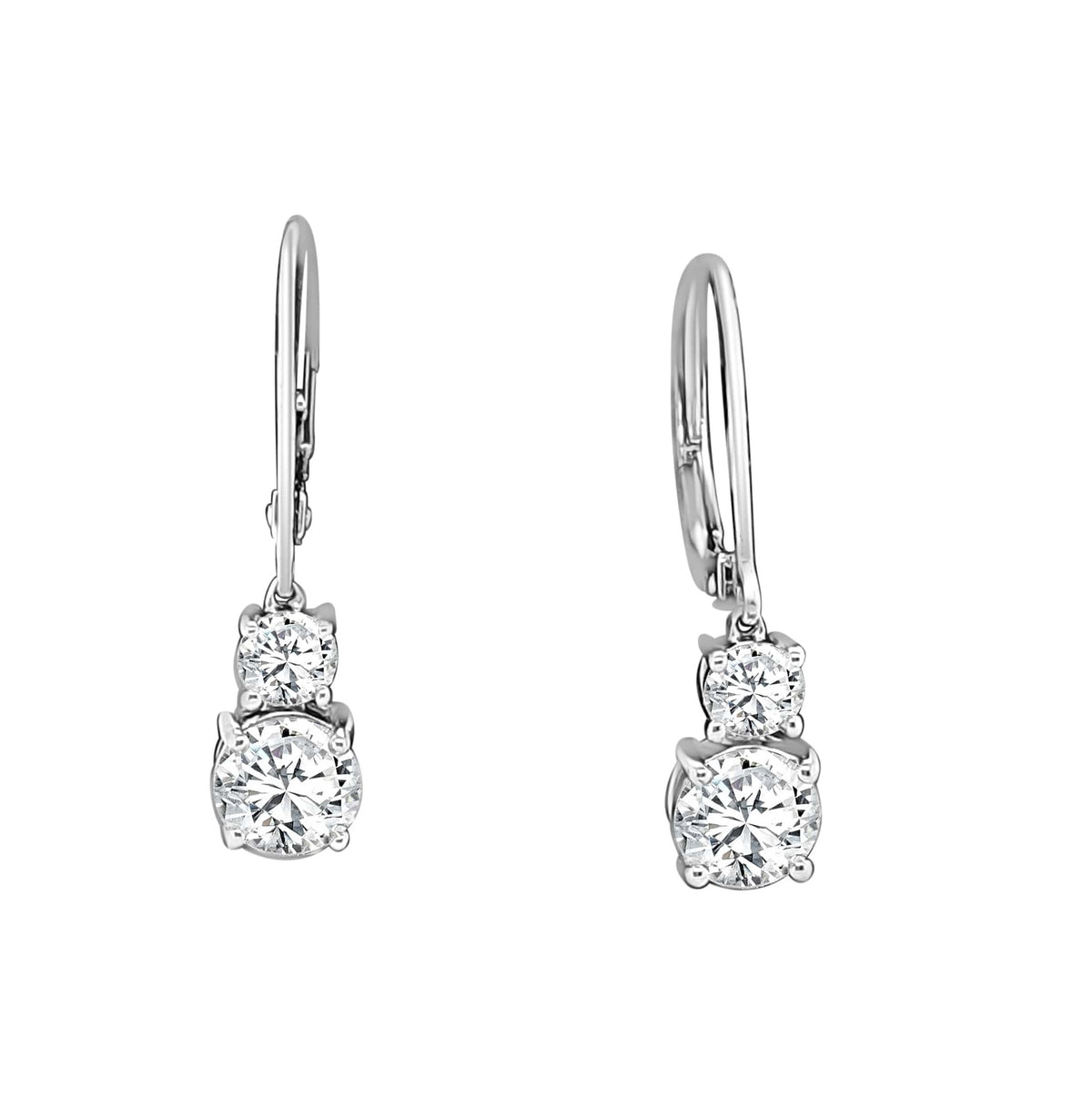 Dangling Earrings Made In 14K White Gold