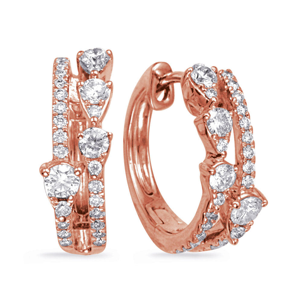 Rose Gold Diamond Earring