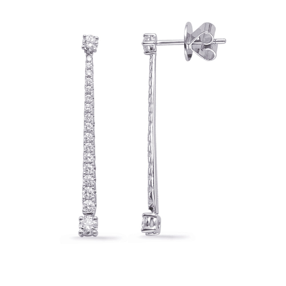 White Gold Diamond Fashion Earring