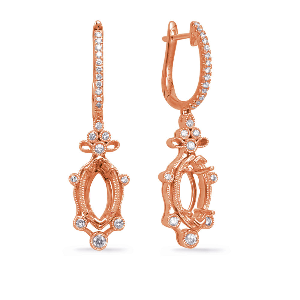 Rose Gold Diamond Earring 9x4.5mm