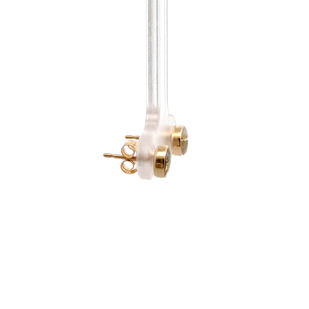 Natural Gold Quartz Round Shaped Stud Earrings by Orocal